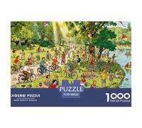 Overcrowded Munich English Garden Wooden Jigsaw Puzzle Waterproof 1000 Piece Puzzles for Adults Gifts Challenging And Brainteasing Games