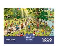 Overcrowded Munich English Garden Wooden Jigsaw Puzzle Waterproof 1000 Piece Puzzles for Adults Gifts Fun Educational Games