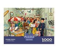 Overcrowded Paris Apartment Elevator Wooden Jigsaw Puzzle Waterproof 1000 Piece Puzzles for Adults Fun Challenging Games