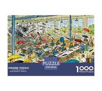 Overcrowded Umbrella Factory Wooden Jigsaw Puzzle Waterproof 1000 Piece Puzzles for Adults Fun Home Decoration