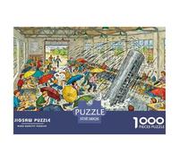 Overcrowded Umbrella Factory Wooden Jigsaw Puzzle Waterproof 1000 Piece Puzzles for Adults Gifts Fun Home Decoration
