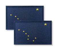 Overdecor Alaska Flag Patch Tactical Military Patches - Hook and Loop Fastener, 2 Pack