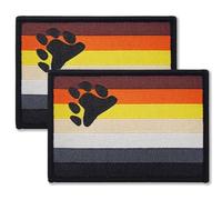 Overdecor Bear Pride Flag Patch Bear Brotherhood Tactical Military Patches - Hook and Loop Fastener, 2 Pack