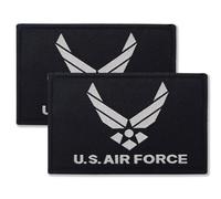 Overdecor Black US Air Force Wings Flag Patch Tactical Army Military Patches - Hook and Loop Fastener, 2 Pack