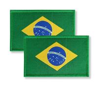 Overdecor Brazil Brazilian Flag Patch Tactical Military Patches - Hook and Loop Fastener, 2 Pack