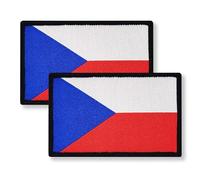Overdecor Flag Patch Tactical Patch- Hook and Loop Fastener, 2 Pack (Czech)