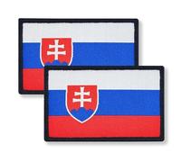 Overdecor Flag Patch Tactical Patch- Hook and Loop Fastener, 2 Pack (Slovakia)