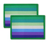 Overdecor Vincian Pride Flag Patch MLM Tactical Military Patches - Men Loving Men Patch Hook and Loop Fastener, 2 Pack