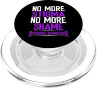 Overdose Awareness No more stigma shame Purple Ribbon PopSockets PopGrip for MagSafe