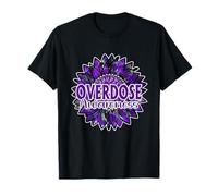 Overdose Awareness Purple Sunflower End Addiction Awareness T-Shirt