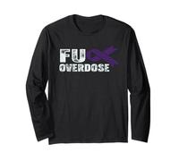 Overdose Awareness Support Retro Overdose Awareness Purple Long Sleeve T-Shirt