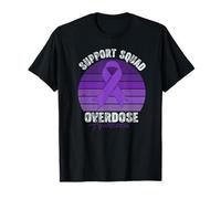 Overdose Awareness Support Retro Overdose Awareness Purple T-Shirt