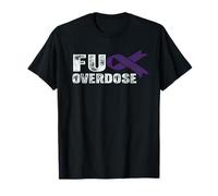 Overdose Awareness Support Retro Overdose Awareness Purple T-Shirt