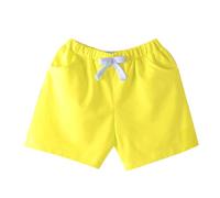 OverDose Boutique Children's Candy Colored Colored Cotton Shorts Sports Pants Spring Summer Elastic Waist Comfortable Casual Student Kindergarten Boys And Girls Shorts Toddler Girl (Yellow, 6-7 Years)
