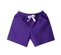 OverDose Boutique Children's Candy Colored Colored Cotton Shorts Sports Pants Spring Summer Elastic Waist Comfortable Casual Student Kindergarten Boys And Girls Shorts Toddler Girl (Purple, 6-7 Years)