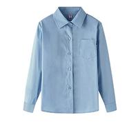 OverDose Boutique Shirts Tops Wear Chlidren Button Formal Girls Blouse White Boys Kids Baby Boys Tops Top Sleeveless Boy (Blue, 14-15 Years)