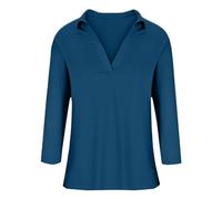 OverDose Boutique Women Casual Printing Long Sleeves V Neck Loose T Shirt Blouse Tops Tan Raglan Shirt Women (Dark Blue, M)