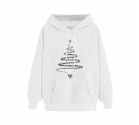 OverDose Boutique Women's Christmas Hoodie Graphic Print Drawstring Hoody Jumper Ribbed Cuff Long Sleeve Sweatshirt with Hood Round Neck Casual Hoodies Comfy Basic Pullover Sportswear (White,3XL)