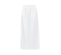 OverDose Boutique Women's Maxi Skirts Solid Color Summer Spring Holiday Column Dress with Elastic Waist Casual Work Party Going Out Holiday Skirt Daily Wear(White,XL)