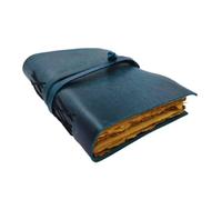 OVERDOSE Deckle Blue Leather Journal - Vintage Travel Journal for Men & Women Sketch Writing Diary Sketchbook Book of Shadows Handmade Vintage Deckle Edge Paper - 5 x 7 inches | 12 x 17 cm | A6