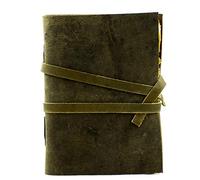 OVERDOSE Deckle Brown Leather Journal - Vintage Travel Journal for Men & Women Sketch Writing Diary Sketchbook Book of Shadows Handmade Vintage Deckle Edge Paper - 6 x 8 inches | 15 x 20 cm | A5