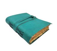 OVERDOSE Deckle Turquoise Leather Journal - Vintage Travel Journal for Men & Women Sketch Writing Diary Sketchbook Book of Shadows Handmade Vintage Deckle Edge Paper - 5 x 7 inches | 12 x 17 cm | A6