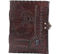 OVERDOSE Dragon with Stone Embossed Journal Notebook | Handmade Antique Stone Journal Travel Gift Men Women Diary Leather Sketchbook Drawing Size 5 x 7 inches 12x17 cm