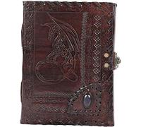 OVERDOSE Dragon with Stone Embossed Leather Journal - Handmade Antique Stone Journal For Students Men & Women Diary Leather Sketchbook Drawing Journal Notebook - 6 X 8 Inches | 15 X 20 cm | A5
