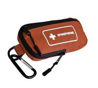 OVERDOSE KITS EpiPen Insulated Carry Case | Slim & Compact Design Holds 2 Epi Pens & Medical Accessories | Made of Heavy Duty Canvas | Carabiner & Medical Id Card Included (Red)