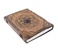 OVERDOSE Leather Journal - Handmade Antique Journal For Students & Office For Men Women Diary Leather Sketchbook Drawing - Size 10 X 13 Inches | 25 X 33 cm (Hand Embossed With Stone Vintage)