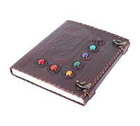 OVERDOSE Sorting Hat witch 7 Stone Vintage Leather Journal - Handmade Antique Journal For Students & Office For Men Women Diary Leather Sketchbook Drawing - Size 10 X 13 Inches | 25 X 33 cm