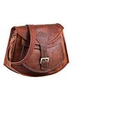 OVERDOSE Spot On Small Leather Purse For Women Shoulder Bag Crossbody Satchel Ladies Travel Purse Genuine Leather Brown - 7 x 9 Inches I 18 X 23 CM