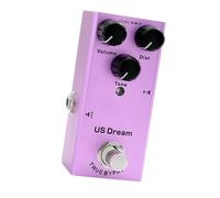 Overdrive Guitar Pedal, Vintage Drive Boost Pedal with LED Indicator for Traveling Musicians, Purple