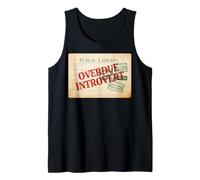 Overdue Introvert Funny Library Card Tank Top