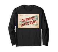 Overdue Introvert Vintage Library Card Long Sleeve T-Shirt