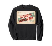 Overdue Introvert Vintage Library Card Sweatshirt