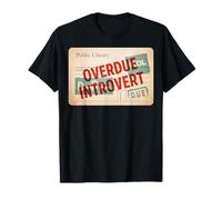 Overdue Introvert Vintage Library Card T-Shirt