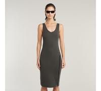 Overdyed Asymmetric Zip Dress - Black - Women S