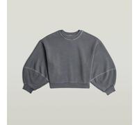 Overdyed Big Sleeve Oversized Sweater - Grey - Women M
