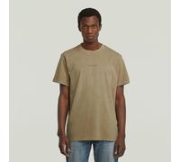 Overdyed Center Chest Loose T-Shirt - Beige - Men XL