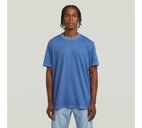 Overdyed Center Chest Loose T-Shirt - Medium blue - Men XXL
