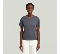 Overdyed Front Seam T-Shirt - Dark blue - Women S