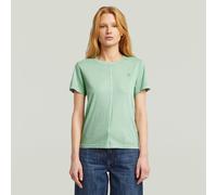 Overdyed Front Seam T-Shirt - Green - Women M