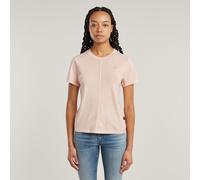 Overdyed Front Seam T-Shirt - Pink - Women L