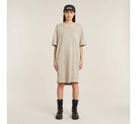 Overdyed Saddle Sleeve Loose T-Shirt Dress - Beige - Women S
