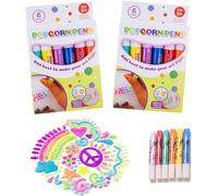 Overe Magic Puffy Pens - Print Bubble Pen Puffy 3D Art Safe Pen, Magic Popcorn Color Paint Pen, Magic Colour DIY Bubble Popcorn Drawing Pens (2boxs)