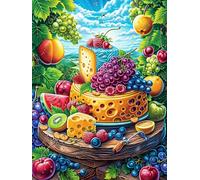 Overflowing Fruit Basket in A Blooming Garden 300 Piece Count Premium Jigsaw Puzzle Scenery Science Fiction Teen Fans 14-18 Yrs Brain Training Ultra Difficult Leisure Adventure Valentines Wooden Car