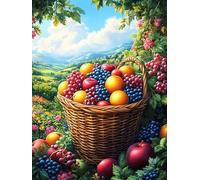 Overflowing Fruit Basket in A Garden 1000-piece Jigsaw Puzzle Bundle Science Fiction Magical Dream Family Puzzle Lovers Brain Training Mindful Activity Spring Paperboard Creativity & Gift G