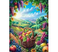 Overflowing Fruit Basket in A Garden 300 Piece Premium Jigsaw Puzzle Science Fiction Magical Dream Adult Jigsaws Brain Training Hobby Home Decor Winter Gift Unique Shaped Eco Friendly Material 300 P