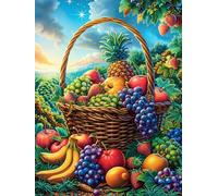 Overflowing Fruit Basket in A Garden 500-piece Jigsaw Puzzle Bundle Science Fiction Magical Dream Family Puzzle Lovers Brain Training Mindful Activity Spring Rigid Cardboard 500 PCS